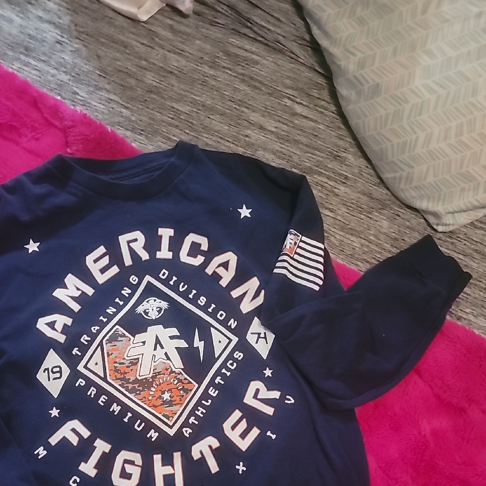 American Fighter Kids Navy Blue Long Sleeve Shirt